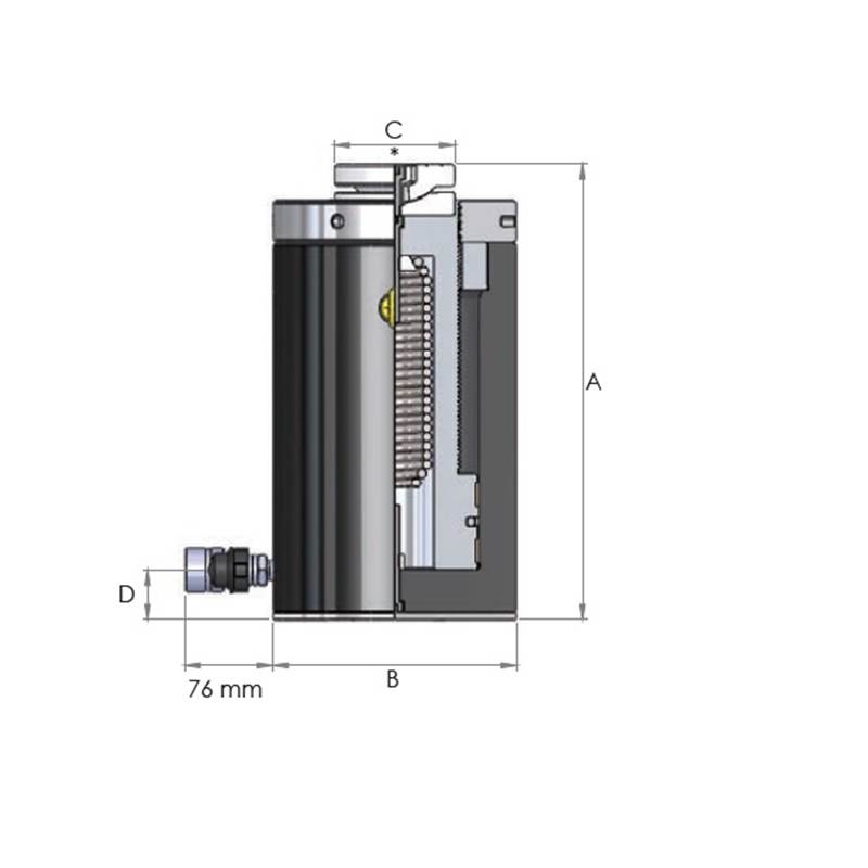 HFA ENKELWERKENDE ALUMINIUM BORGMOER CILINDERS